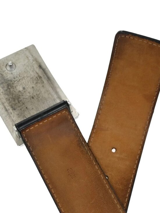 LOUIS VUITTON Ceinture Jeans Buckle Belt 80/32 Leather BK SR Spain M6812 63KC996 main image 11